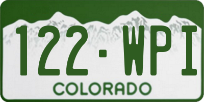CO license plate 122WPI