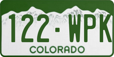 CO license plate 122WPK