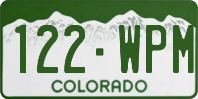 CO license plate 122WPM