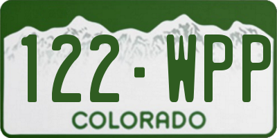 CO license plate 122WPP