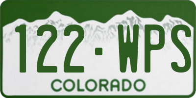 CO license plate 122WPS