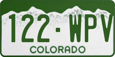 CO license plate 122WPV