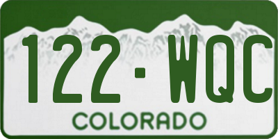 CO license plate 122WQC