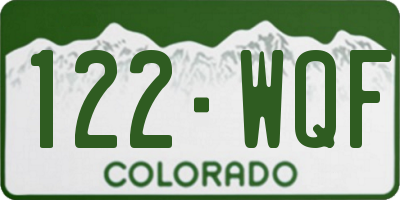 CO license plate 122WQF