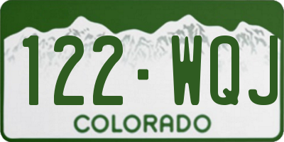 CO license plate 122WQJ