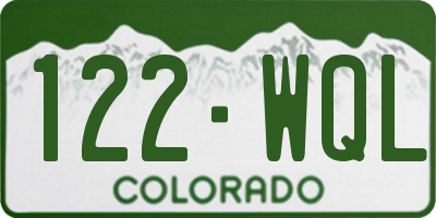 CO license plate 122WQL