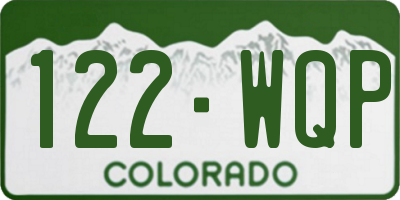 CO license plate 122WQP