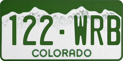 CO license plate 122WRB