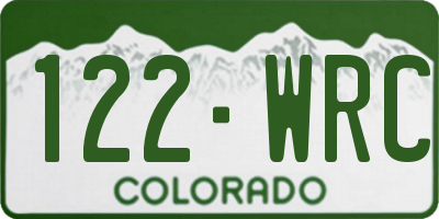 CO license plate 122WRC