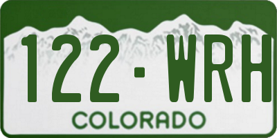 CO license plate 122WRH
