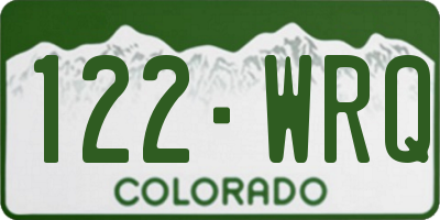 CO license plate 122WRQ