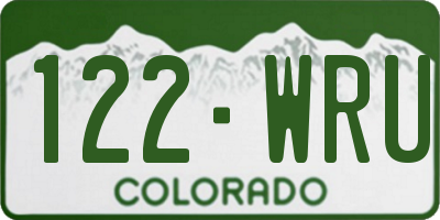 CO license plate 122WRU