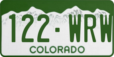 CO license plate 122WRW