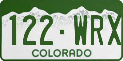 CO license plate 122WRX