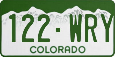 CO license plate 122WRY