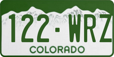 CO license plate 122WRZ