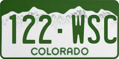 CO license plate 122WSC