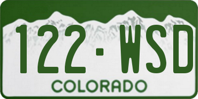 CO license plate 122WSD