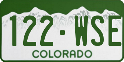 CO license plate 122WSE