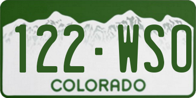 CO license plate 122WSO