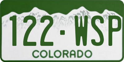 CO license plate 122WSP