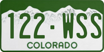 CO license plate 122WSS