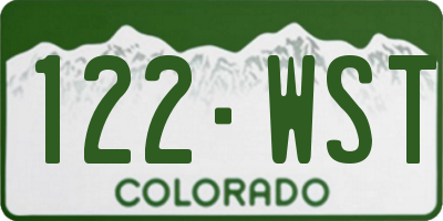 CO license plate 122WST