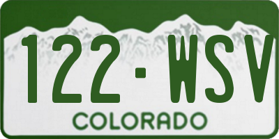 CO license plate 122WSV