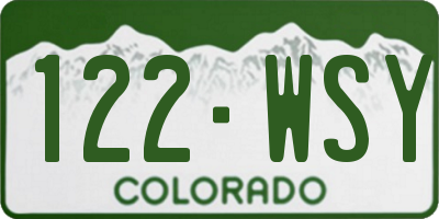CO license plate 122WSY