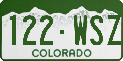 CO license plate 122WSZ