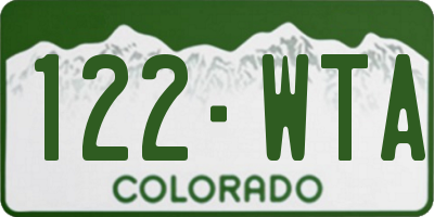 CO license plate 122WTA