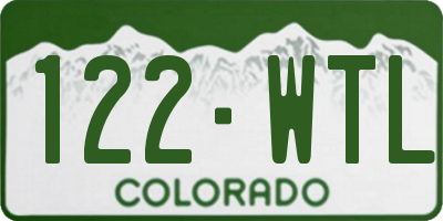 CO license plate 122WTL
