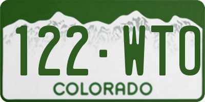CO license plate 122WTO