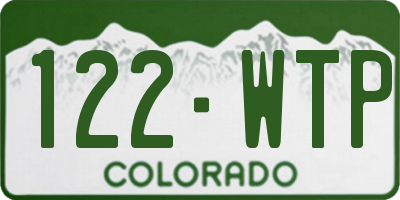 CO license plate 122WTP
