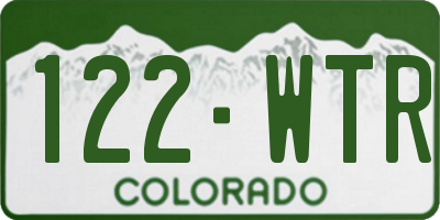 CO license plate 122WTR