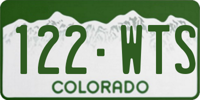 CO license plate 122WTS