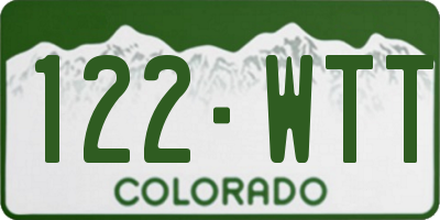CO license plate 122WTT