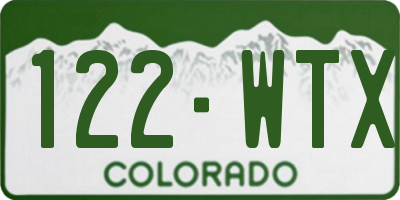 CO license plate 122WTX