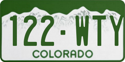 CO license plate 122WTY