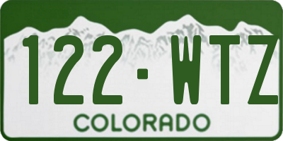 CO license plate 122WTZ
