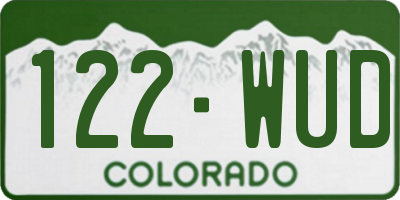 CO license plate 122WUD