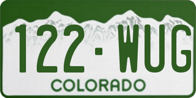CO license plate 122WUG
