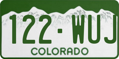 CO license plate 122WUJ