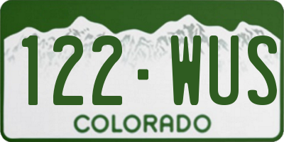 CO license plate 122WUS