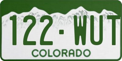 CO license plate 122WUT