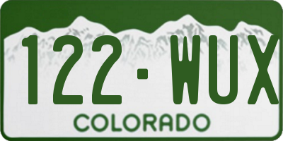 CO license plate 122WUX