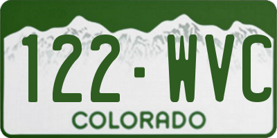 CO license plate 122WVC