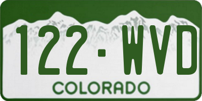 CO license plate 122WVD
