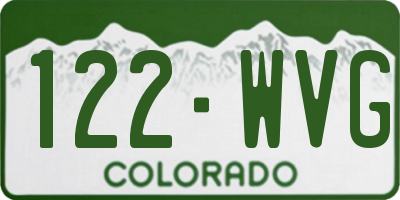 CO license plate 122WVG