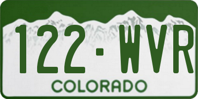 CO license plate 122WVR